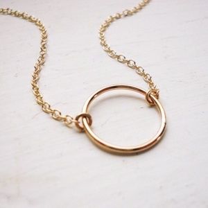 Anthropologie 14k Gold Fill Karma Necklace